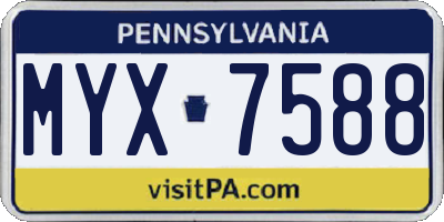 PA license plate MYX7588