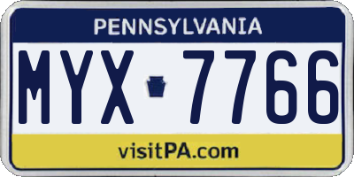 PA license plate MYX7766
