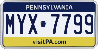 PA license plate MYX7799