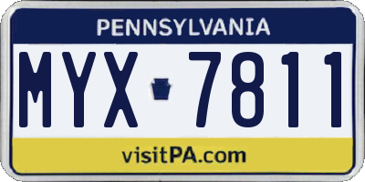 PA license plate MYX7811