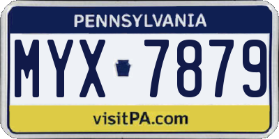 PA license plate MYX7879