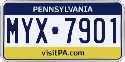 PA license plate MYX7901