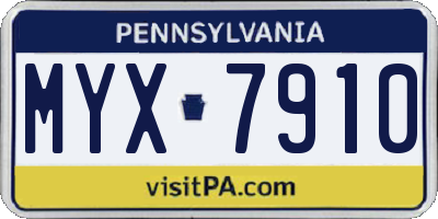 PA license plate MYX7910