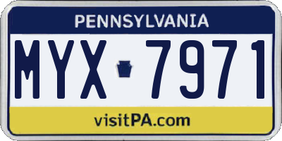 PA license plate MYX7971