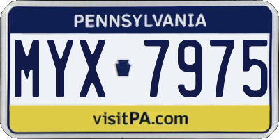 PA license plate MYX7975