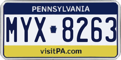 PA license plate MYX8263
