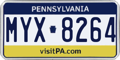 PA license plate MYX8264