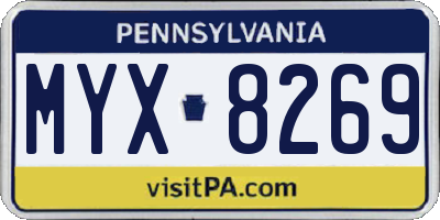 PA license plate MYX8269