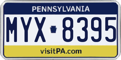 PA license plate MYX8395