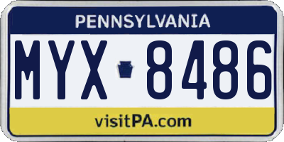 PA license plate MYX8486