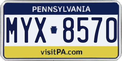 PA license plate MYX8570