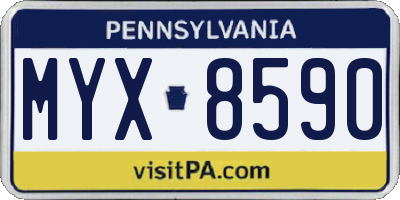 PA license plate MYX8590