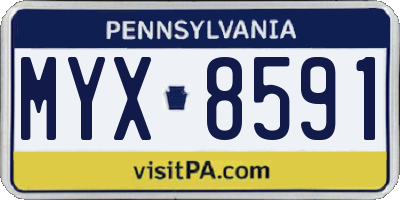 PA license plate MYX8591