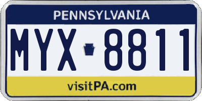PA license plate MYX8811