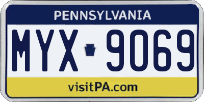 PA license plate MYX9069