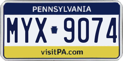 PA license plate MYX9074