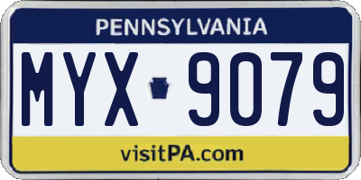 PA license plate MYX9079