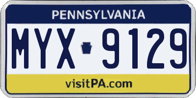 PA license plate MYX9129
