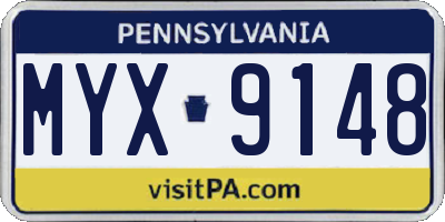 PA license plate MYX9148