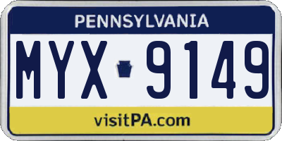 PA license plate MYX9149