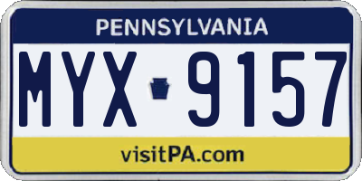 PA license plate MYX9157