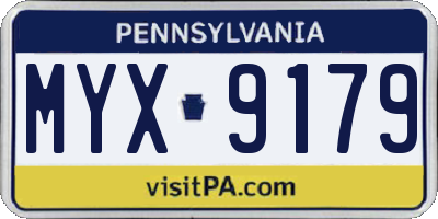 PA license plate MYX9179