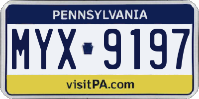 PA license plate MYX9197