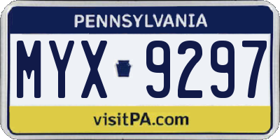 PA license plate MYX9297