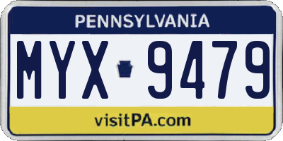 PA license plate MYX9479