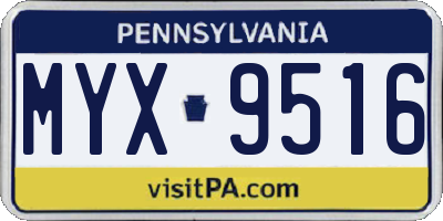 PA license plate MYX9516