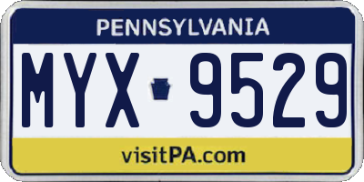 PA license plate MYX9529