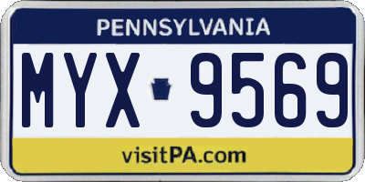 PA license plate MYX9569