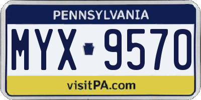 PA license plate MYX9570