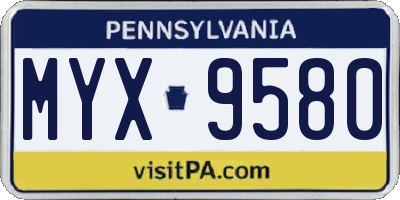 PA license plate MYX9580
