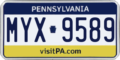 PA license plate MYX9589