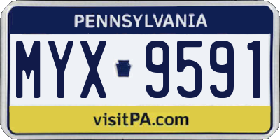PA license plate MYX9591