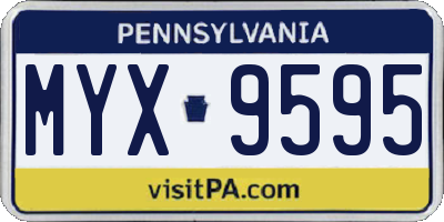 PA license plate MYX9595