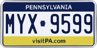 PA license plate MYX9599