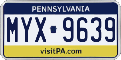 PA license plate MYX9639