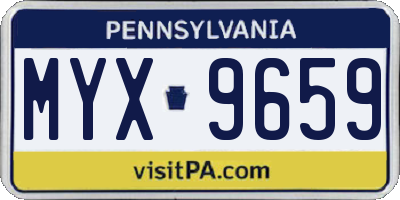 PA license plate MYX9659