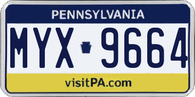 PA license plate MYX9664