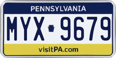 PA license plate MYX9679