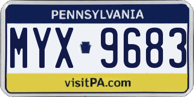 PA license plate MYX9683