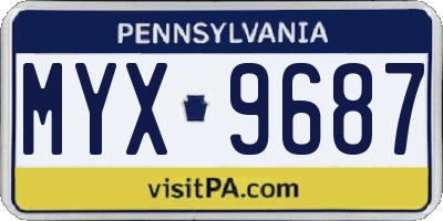 PA license plate MYX9687
