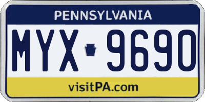 PA license plate MYX9690