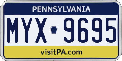 PA license plate MYX9695