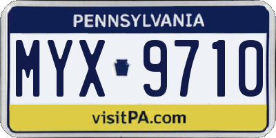 PA license plate MYX9710