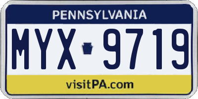 PA license plate MYX9719