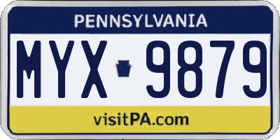 PA license plate MYX9879
