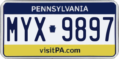 PA license plate MYX9897